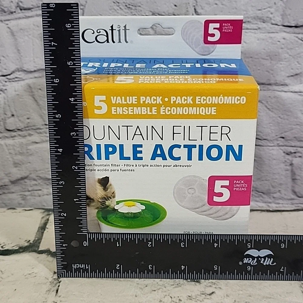 Catit Senses Flower Fountain Triple Action Drinking Water 5 Filters Value Pack
